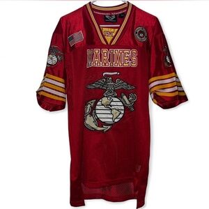 Vintage Red & Yellow USMC Rapid Dominance All Embroidered Patchwork Jersey